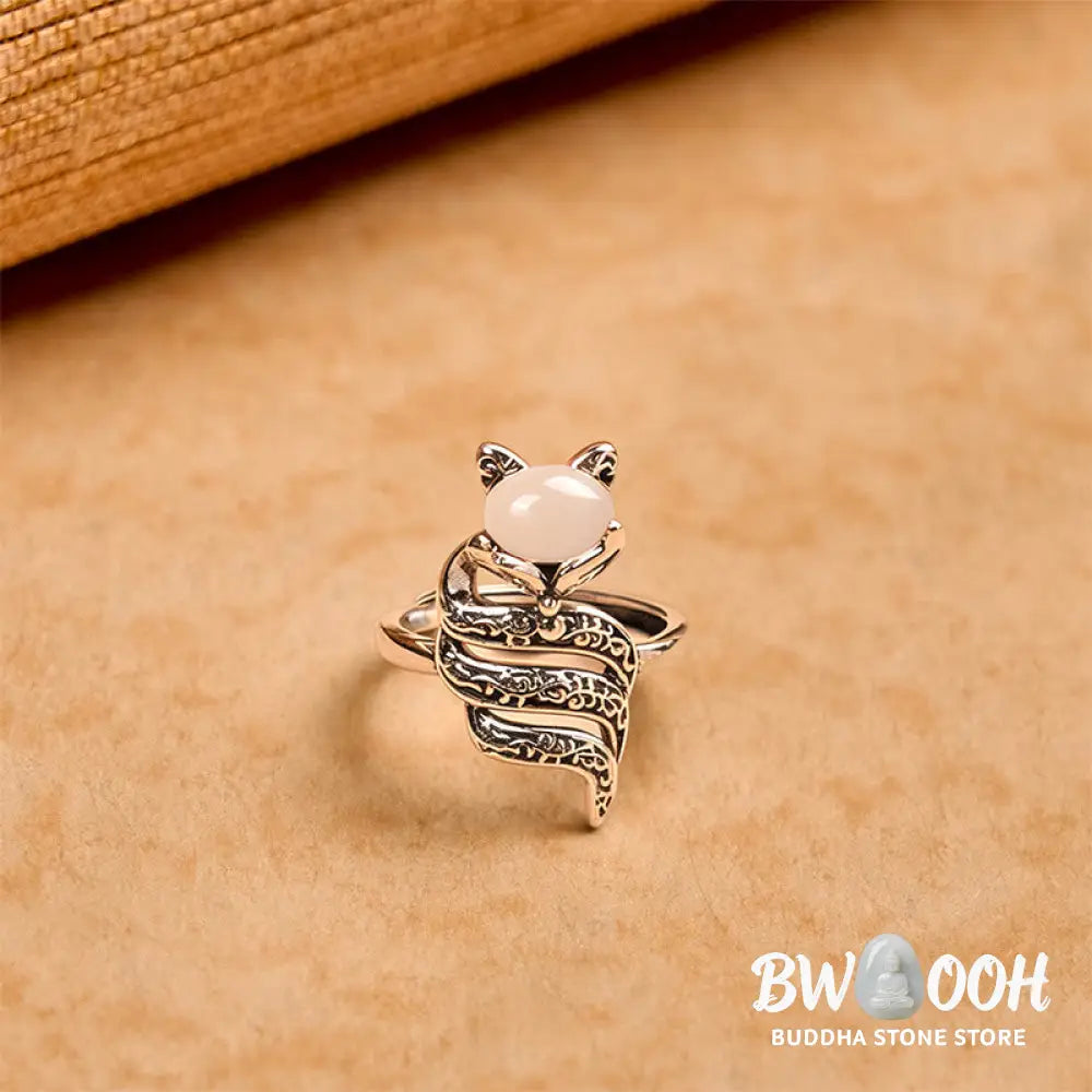 Buddha Stones Copper Fox Head Open Healing Ring - Copper Fox Head - Ring