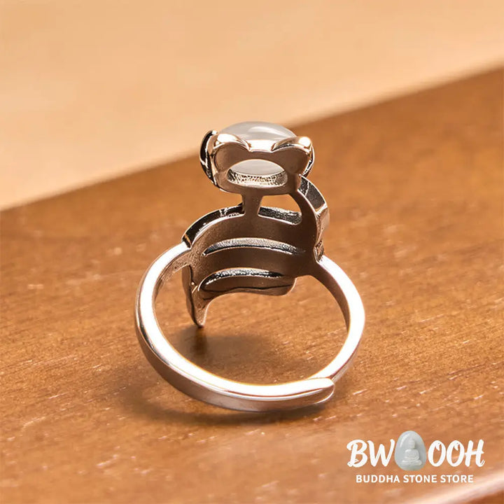 Buddha Stones Copper Fox Head Open Healing Ring - Copper Fox Head - Ring