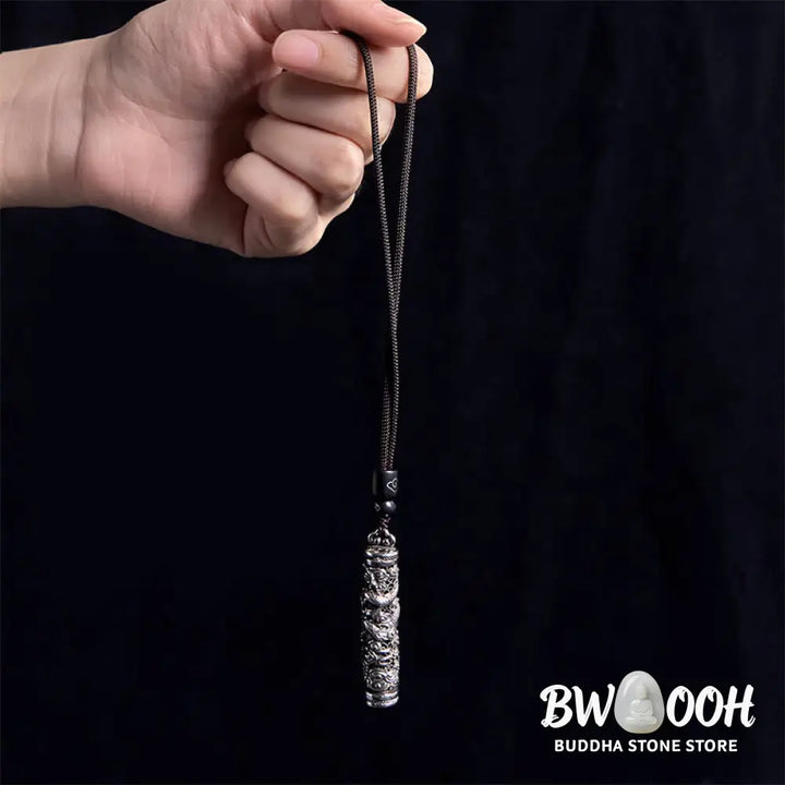 Buddha Stones Copper Fu Character Dragon Pattern Balance Pendant Necklace - BWOOOH - Necklaces &amp; Pendants
