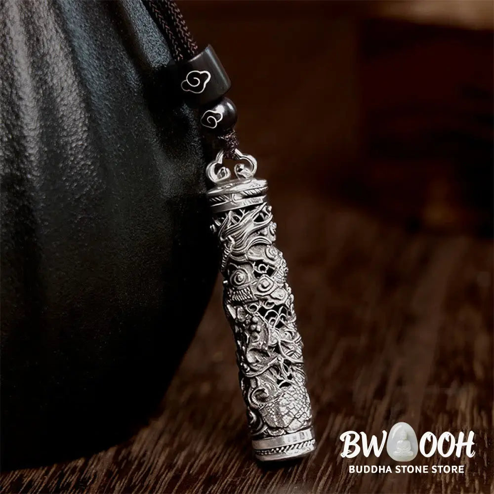 Buddha Stones Copper Fu Character Dragon Pattern Balance Pendant Necklace - BWOOOH - Necklaces &amp; Pendants