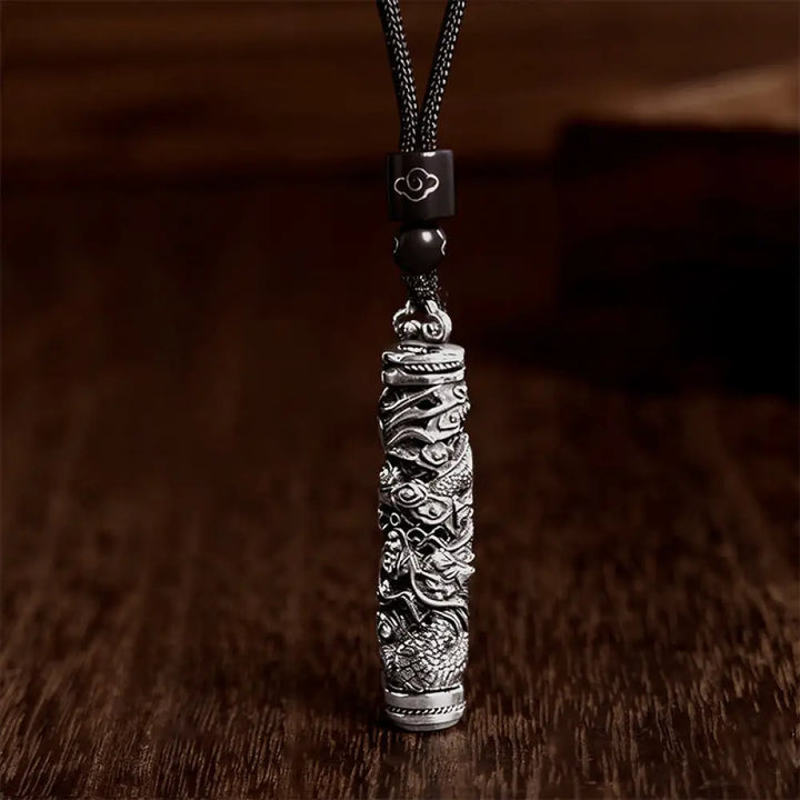 Buddha Stones Copper Fu Character Dragon Pattern Balance Pendant Necklace - BWOOOH - Dragon - Necklaces &amp; Pendants
