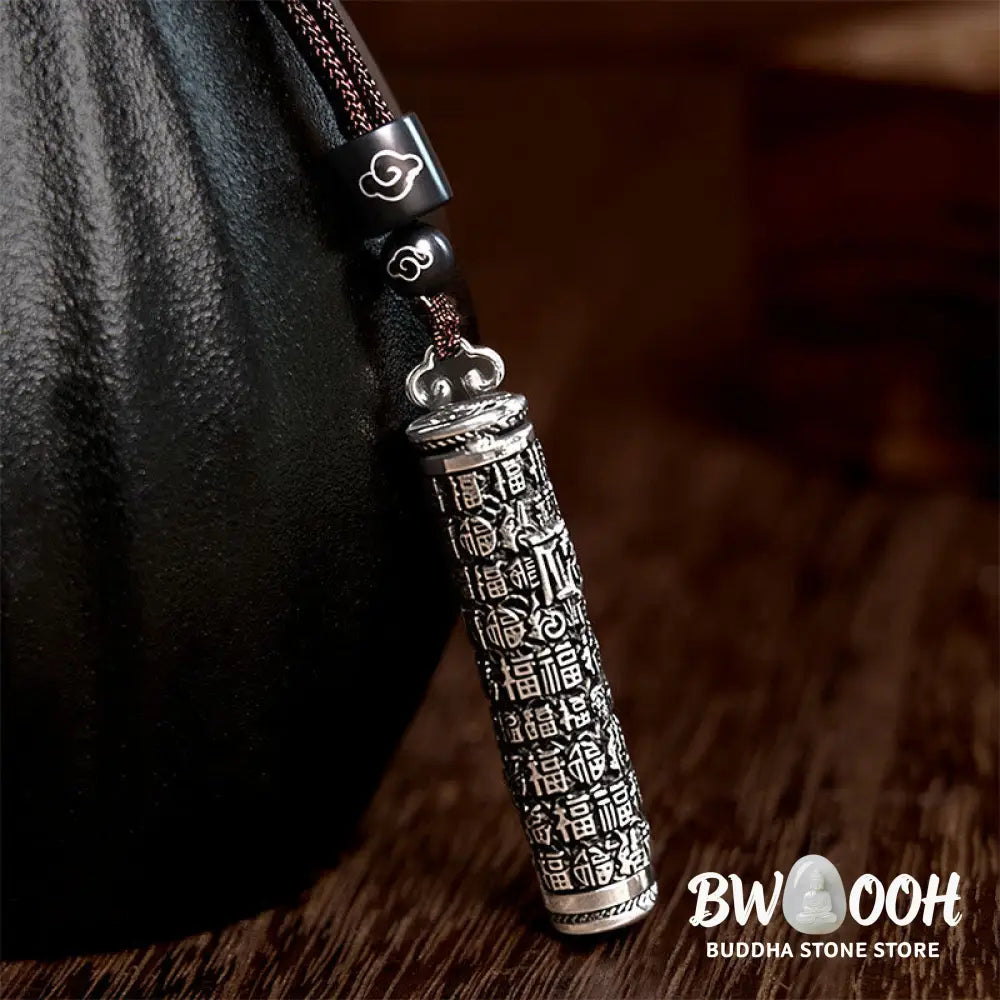 Buddha Stones Copper Fu Character Dragon Pattern Balance Pendant Necklace - BWOOOH - Necklaces &amp; Pendants