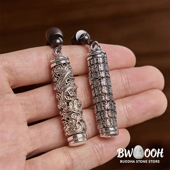 Buddha Stones Copper Fu Character Dragon Pattern Balance Pendant Necklace - BWOOOH - Necklaces &amp; Pendants