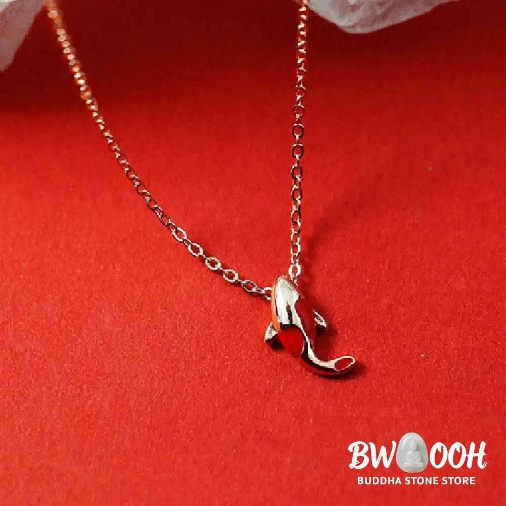 Buddha Stones Copper Koi Fish Wealth Necklace Pendant Red Rope Bracelet Earrings Set - BWOOOH - Bracelet Necklaces &amp;