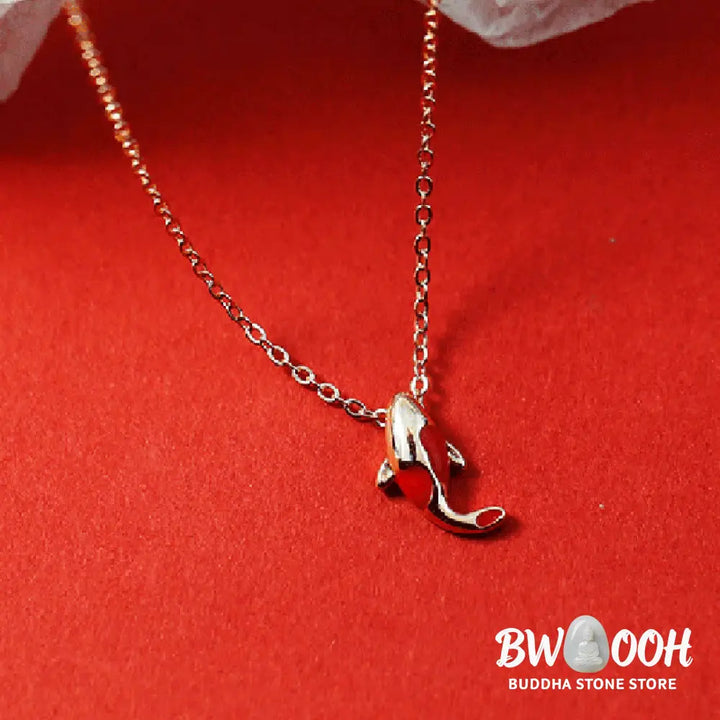 Buddha Stones Copper Koi Fish Wealth Necklace Pendant Red Rope Bracelet Earrings Set - BWOOOH - Bracelet Necklaces &amp;