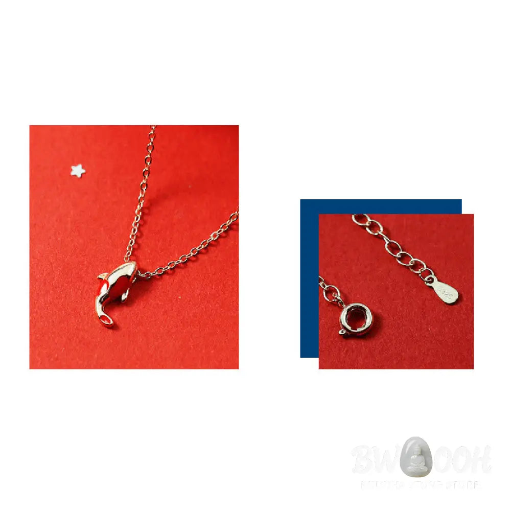 Buddha Stones Copper Koi Fish Wealth Necklace Pendant Red Rope Bracelet Earrings Set - BWOOOH - Bracelet Necklaces &amp;
