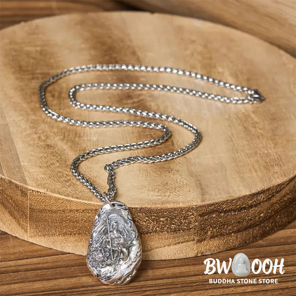Buddha Stones Copper Kṣitigarbha Dizang Bodhisattva Compassion Pendant Necklace - BWOOOH - Necklaces &amp; Pendants