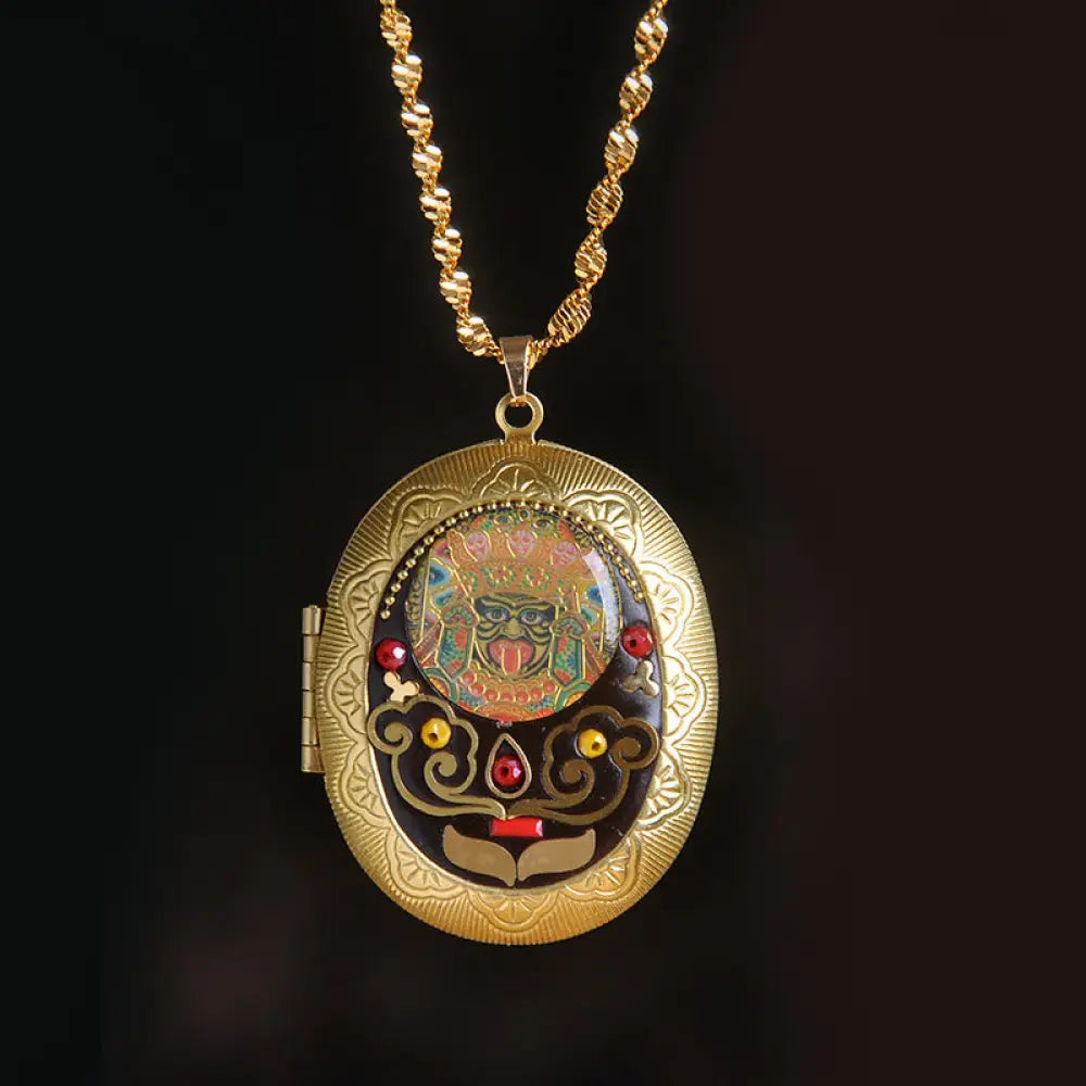 Buddha Stones Copper Kwan Yin Avalokitesvara Zakiram Wealth Pendant Necklace - BWOOOH - Zakiram Chain(Necklace