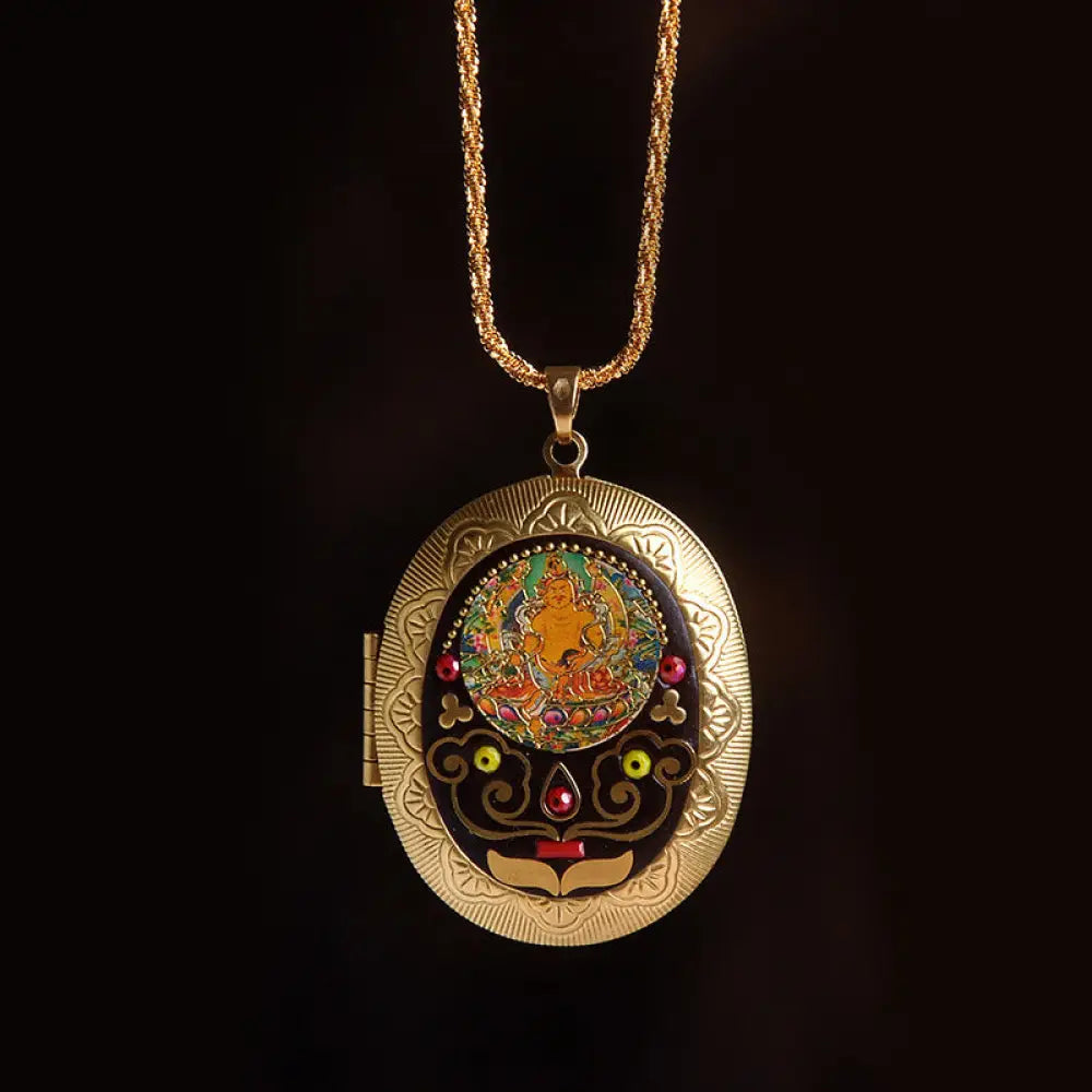 Buddha Stones Copper Kwan Yin Avalokitesvara Zakiram Wealth Pendant Necklace - BWOOOH - God of Wealth Chain(Necklace