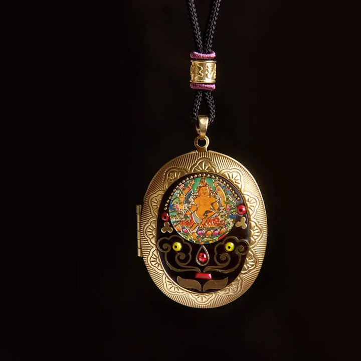Buddha Stones Copper Kwan Yin Avalokitesvara Zakiram Wealth Pendant Necklace - BWOOOH - God of Wealth Rope(Necklace