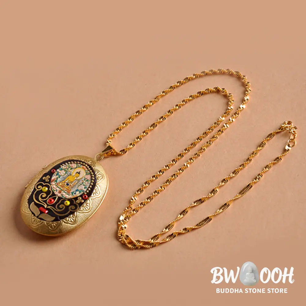 Buddha Stones Copper Kwan Yin Avalokitesvara Zakiram Wealth Pendant Necklace - BWOOOH - Necklaces &amp; Pendants