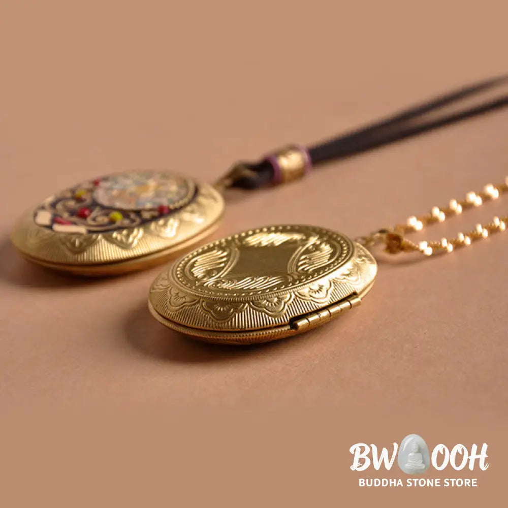 Buddha Stones Copper Kwan Yin Avalokitesvara Zakiram Wealth Pendant Necklace - BWOOOH - Necklaces &amp; Pendants