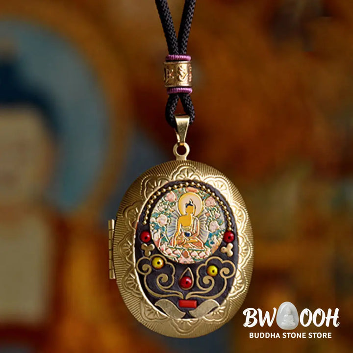 Buddha Stones Copper Kwan Yin Avalokitesvara Zakiram Wealth Pendant Necklace - BWOOOH - Necklaces &amp; Pendants