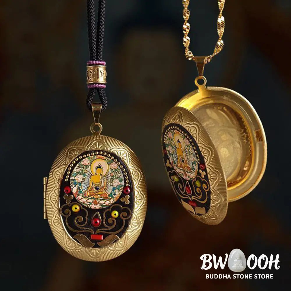 Buddha Stones Copper Kwan Yin Avalokitesvara Zakiram Wealth Pendant Necklace - BWOOOH - Necklaces &amp; Pendants