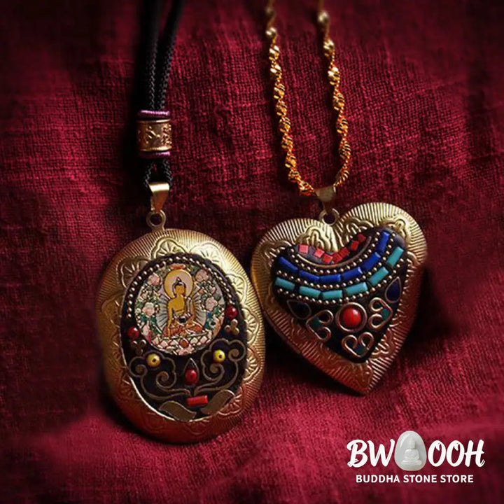 Buddha Stones Copper Kwan Yin Avalokitesvara Zakiram Wealth Pendant Necklace - BWOOOH - Necklaces &amp; Pendants