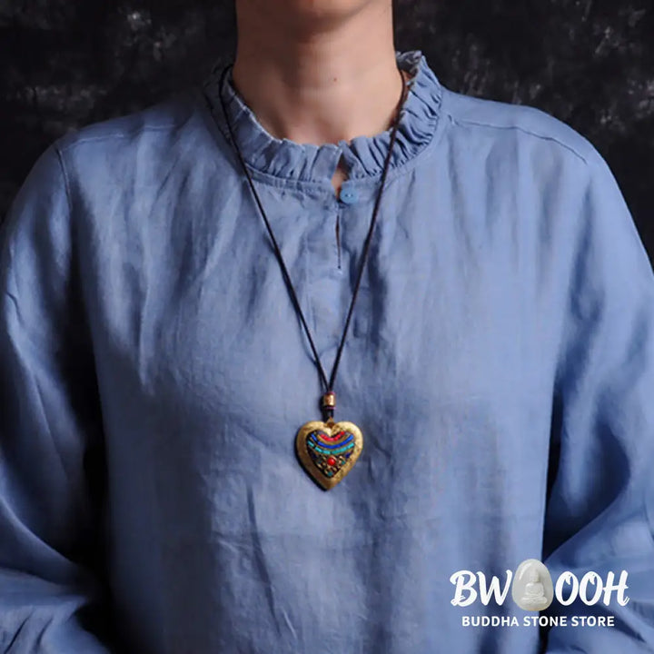 Buddha Stones Copper Kwan Yin Avalokitesvara Zakiram Wealth Pendant Necklace - BWOOOH - Necklaces &amp; Pendants