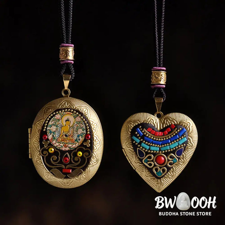 Buddha Stones Copper Kwan Yin Avalokitesvara Zakiram Wealth Pendant Necklace - BWOOOH - Necklaces &amp; Pendants