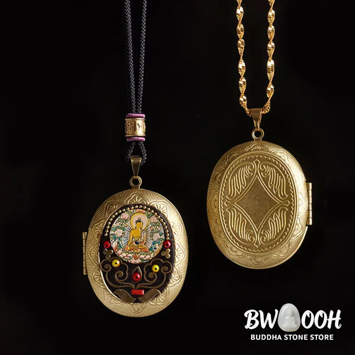 Buddha Stones Copper Kwan Yin Avalokitesvara Zakiram Wealth Pendant Necklace - BWOOOH - Necklaces &amp; Pendants
