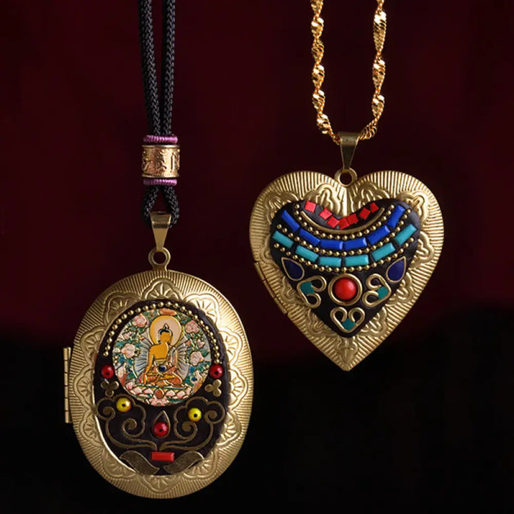 Buddha Stones Copper Kwan Yin Avalokitesvara Zakiram Wealth Pendant Necklace - BWOOOH - Necklaces &amp; Pendants