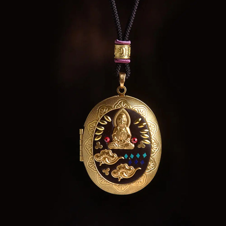 Buddha Stones Copper Kwan Yin Avalokitesvara Zakiram Wealth Pendant Necklace - BWOOOH - Avalokitesvara Rope(Necklace