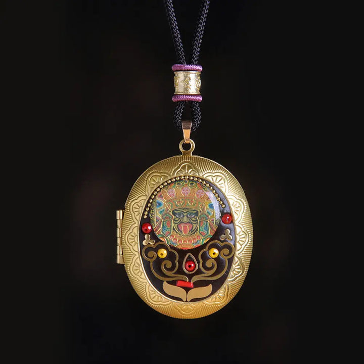 Buddha Stones Copper Kwan Yin Avalokitesvara Zakiram Wealth Pendant Necklace - BWOOOH - Zakiram Rope(Necklace