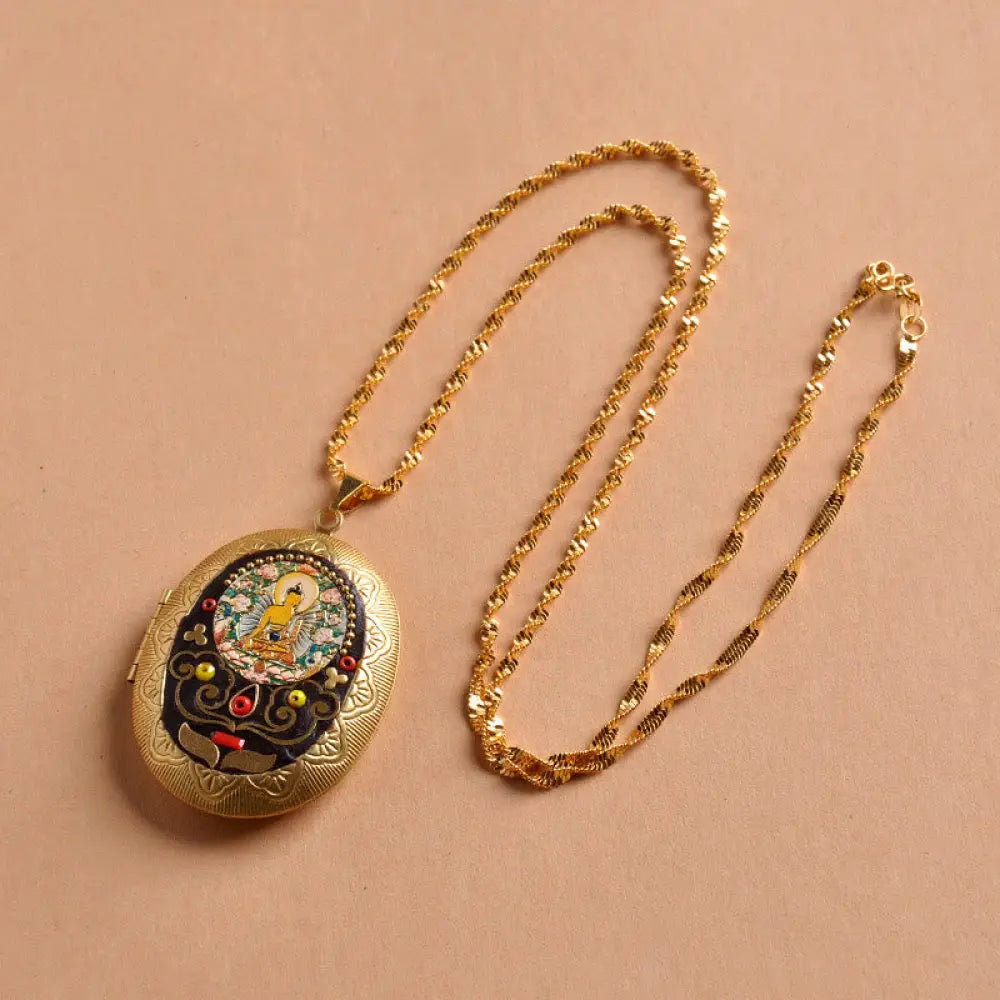 Buddha Stones Copper Kwan Yin Avalokitesvara Zakiram Wealth Pendant Necklace - BWOOOH - Tathagata Chain(Necklace
