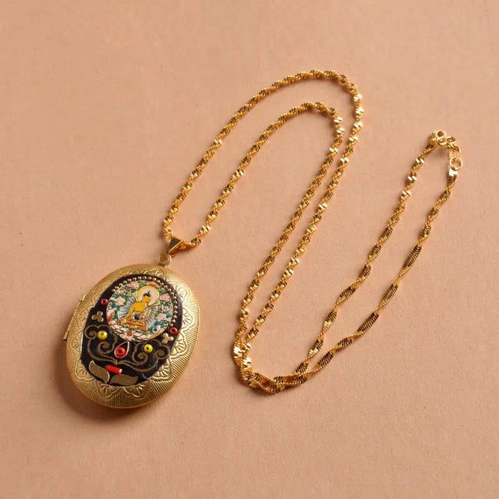 Buddha Stones Copper Kwan Yin Avalokitesvara Zakiram Wealth Pendant Necklace - BWOOOH - Tathagata Chain(Necklace