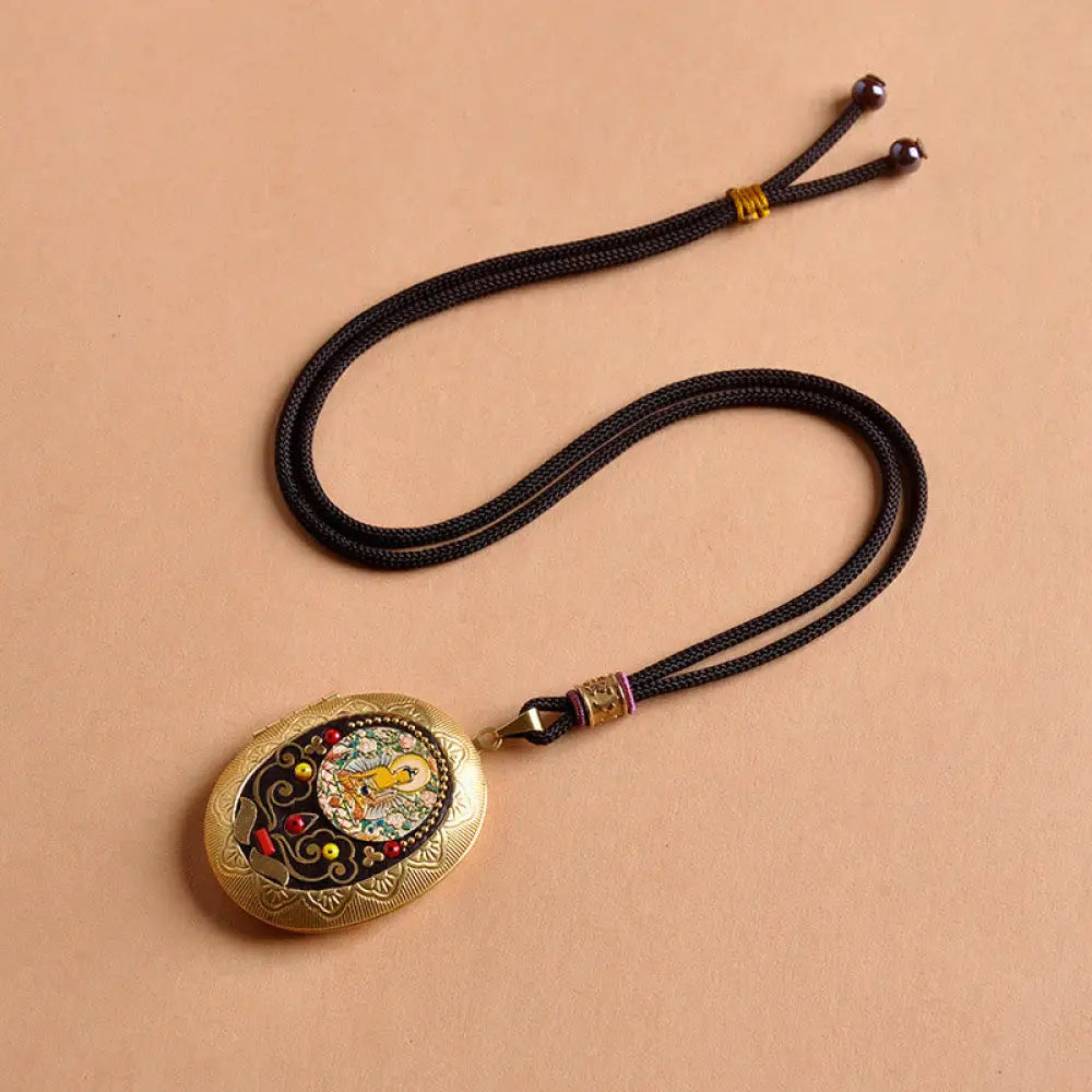 Buddha Stones Copper Kwan Yin Avalokitesvara Zakiram Wealth Pendant Necklace - BWOOOH - Tathagata Rope(Necklace
