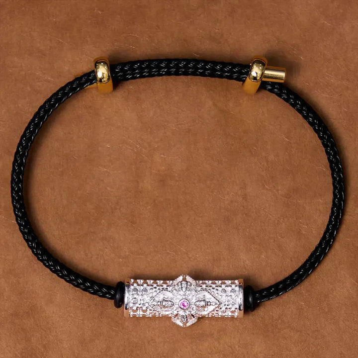 Buddha Stones Copper Luck Red String Bracelet - BWOOOH - Silver Black String(Wrist Circumference: 14-20cm) - Bracelet
