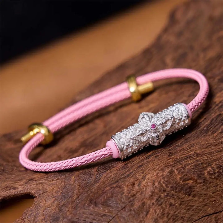 Buddha Stones Copper Luck Red String Bracelet - BWOOOH - Silver Pink String(Wrist Circumference: 14-20cm) - Bracelet