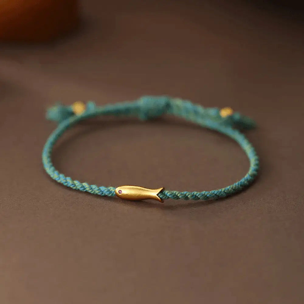 BWOOOH Copper Lucky Koi Fish Luck Rope Bracelet