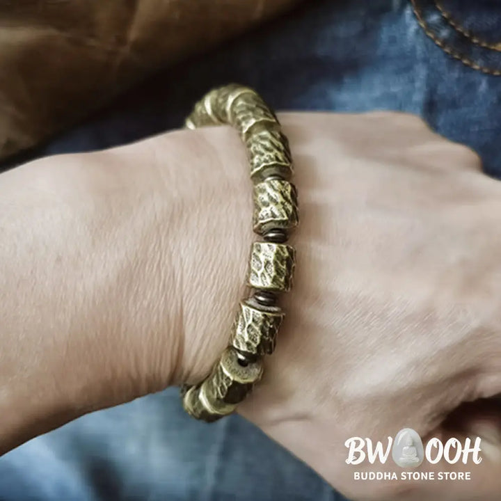 Buddha Stones Copper Meteorite Crater Pattern Luck Bracelet - BWOOOH - Bracelet