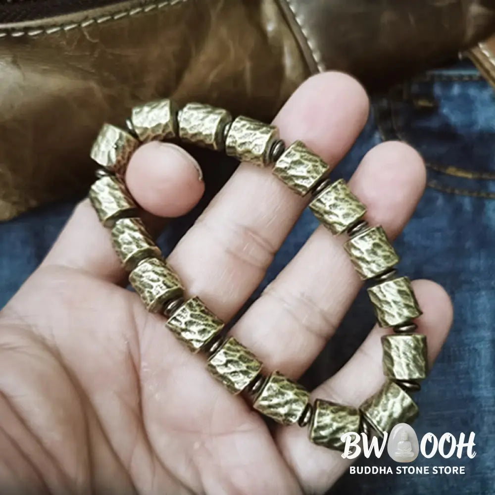 Buddha Stones Copper Meteorite Crater Pattern Luck Bracelet - BWOOOH - Bracelet