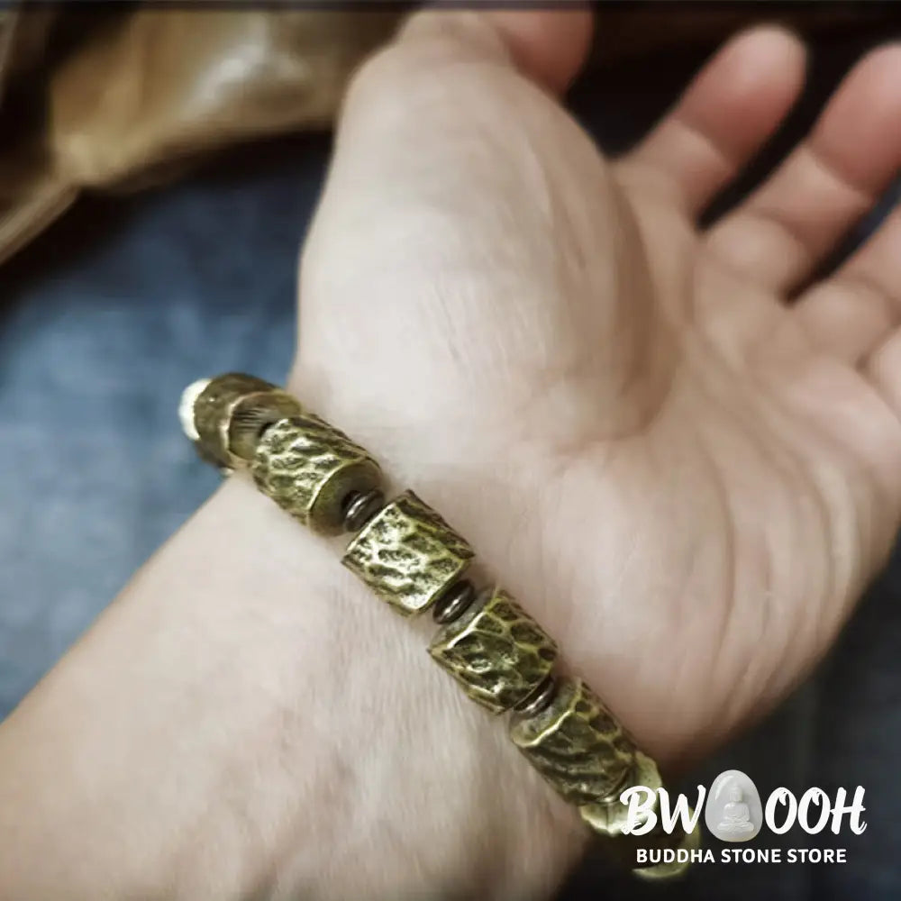 Buddha Stones Copper Meteorite Crater Pattern Luck Bracelet - BWOOOH - Bracelet