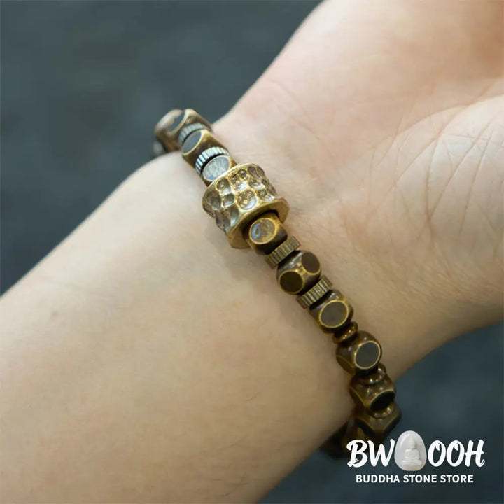 Buddha Stones Copper Meteorite Pattern Balance Bracelet - BWOOOH - Bracelet