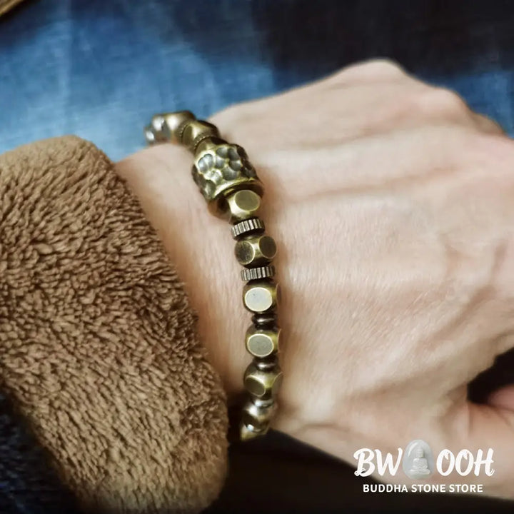 Buddha Stones Copper Meteorite Pattern Balance Bracelet - BWOOOH - Bracelet