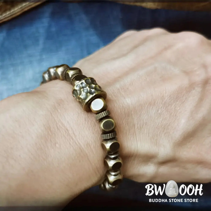 Buddha Stones Copper Meteorite Pattern Balance Bracelet - BWOOOH - Bracelet