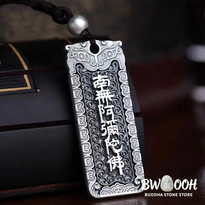Buddha Stones Copper Namo Amitabha Om Mani Padme Hum Rope Wisdom Necklace Pendant - BWOOOH - Necklaces &amp; Pendants
