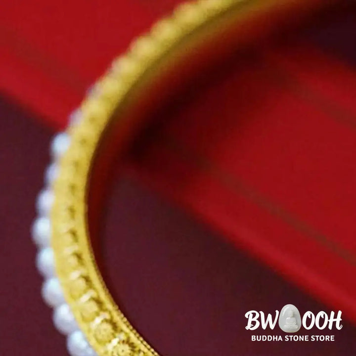 Buddha Stones Copper Pearl Healing Cuff Half Bracelet Bangle - BWOOOH - Bracelet