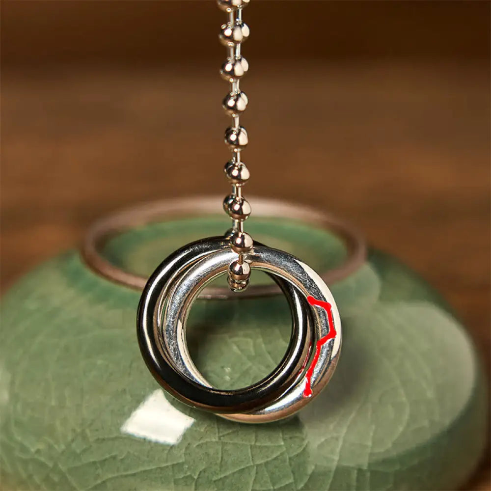 Buddha Stones Copper Qiankun Hoop Big Dipper Luck Necklace Pendant - BWOOOH - Qiankun Hoop & Copper Chain - Necklaces &
