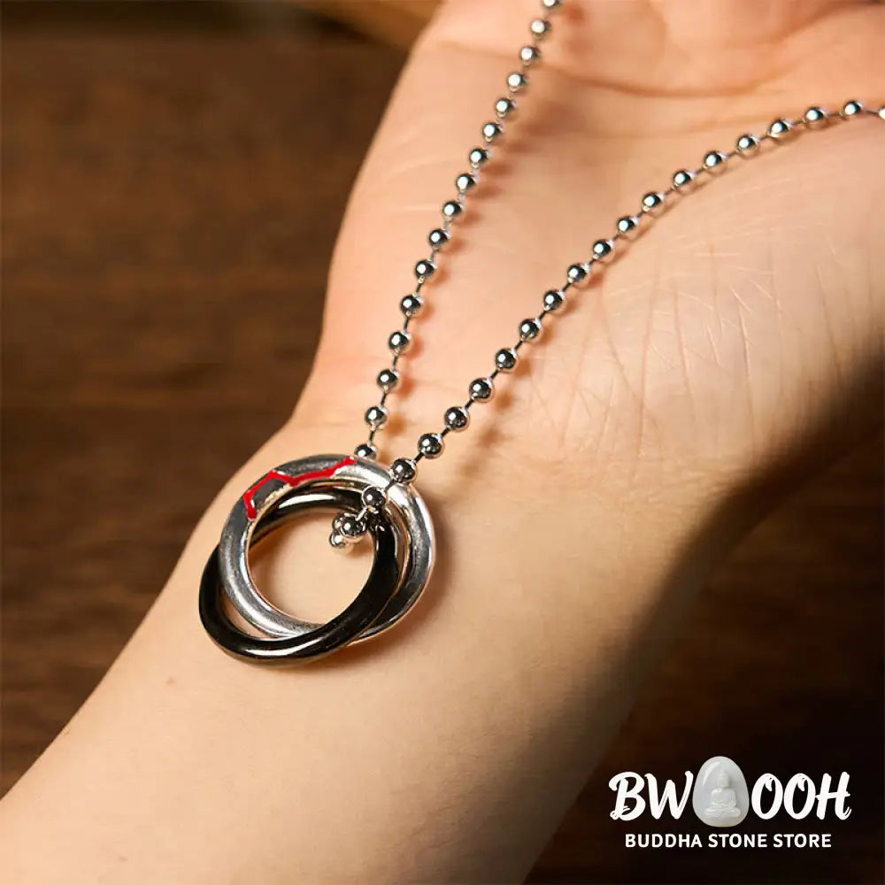 Buddha Stones Copper Qiankun Hoop Big Dipper Luck Necklace Pendant - BWOOOH - Necklaces &amp; Pendants