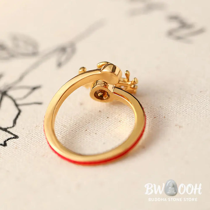 Buddha Stones Copper Red String Copper Coins Year Of The Horse Opening Balance Ring - Copper Horse(Inner Diameter: