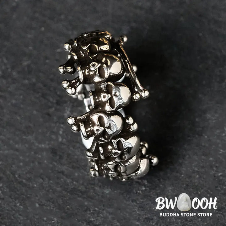 Buddha Stones Copper Skull Bone The Lord Of The Corpse Forest Keep Away Evil Spirits Ring - Copper Skull Bone - Ring