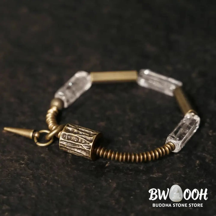 Buddha Stones Copper Square White Crystal Luck Bracelet - BWOOOH - Bracelet