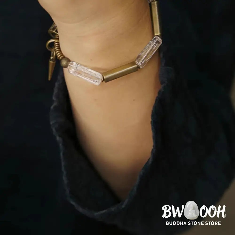 Buddha Stones Copper Square White Crystal Luck Bracelet - BWOOOH - Bracelet