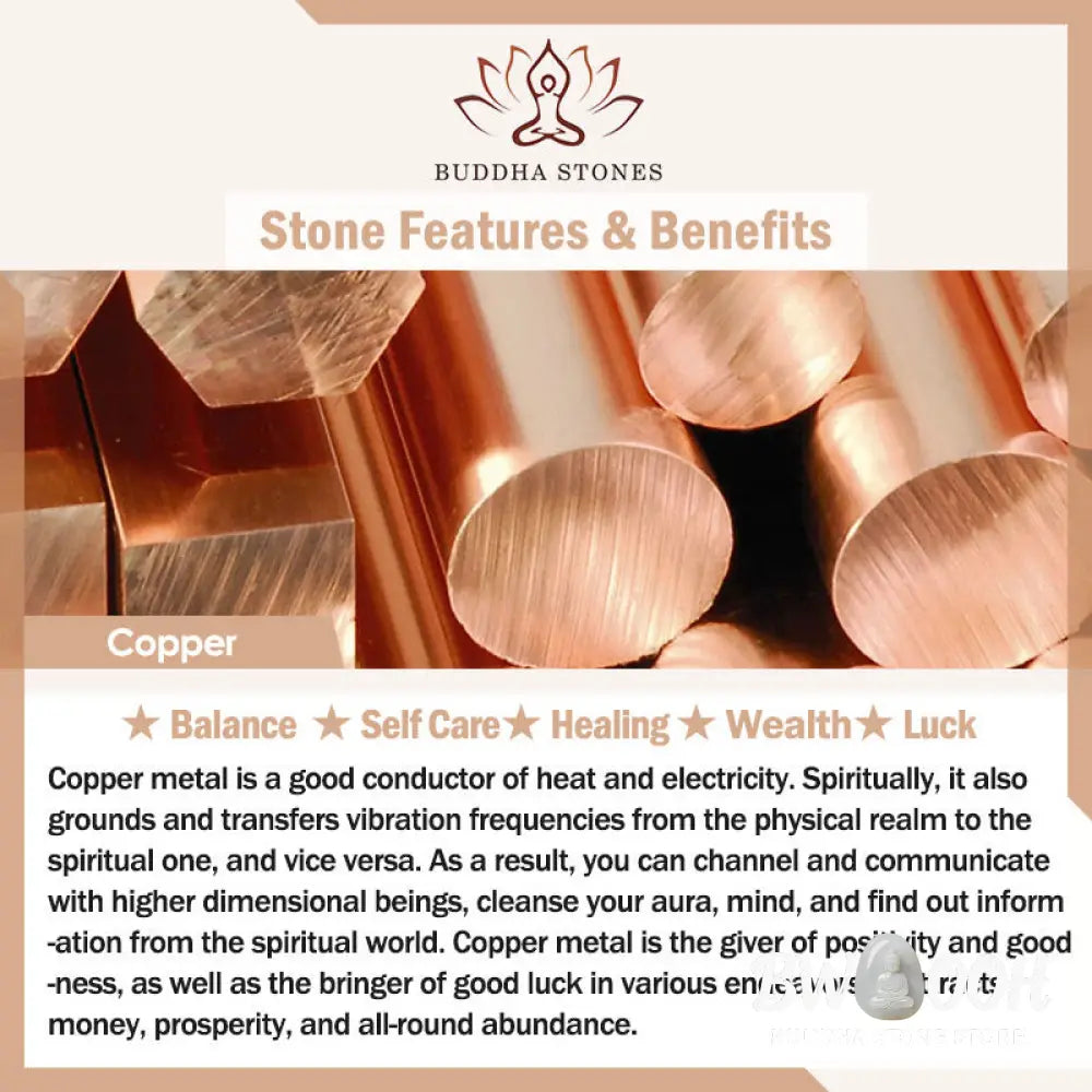 Buddha Stones Copper Wealth Healing Water Drop Shape Pendant Necklace - BWOOOH - Copper - Necklaces &amp; Pendants