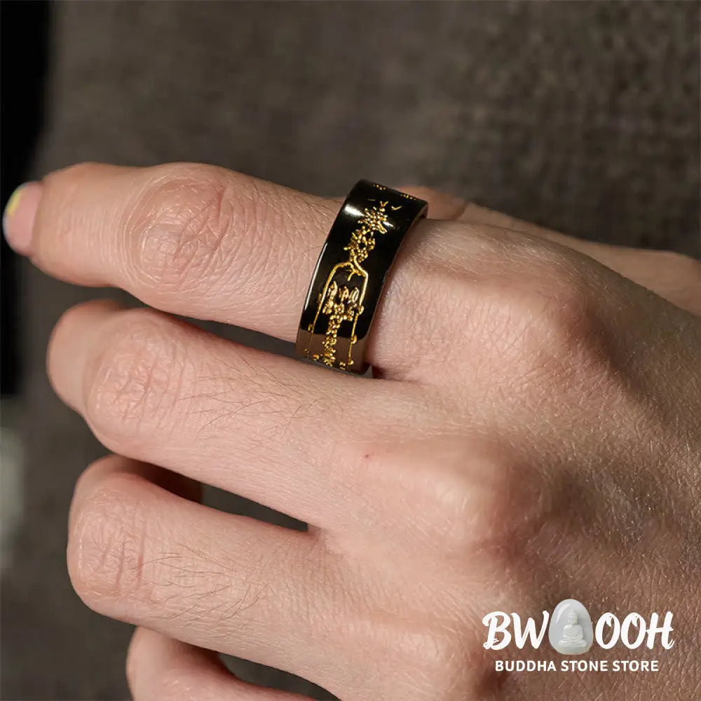 Buddha Stones Copper Word Adjustable Balance Ring - Ring