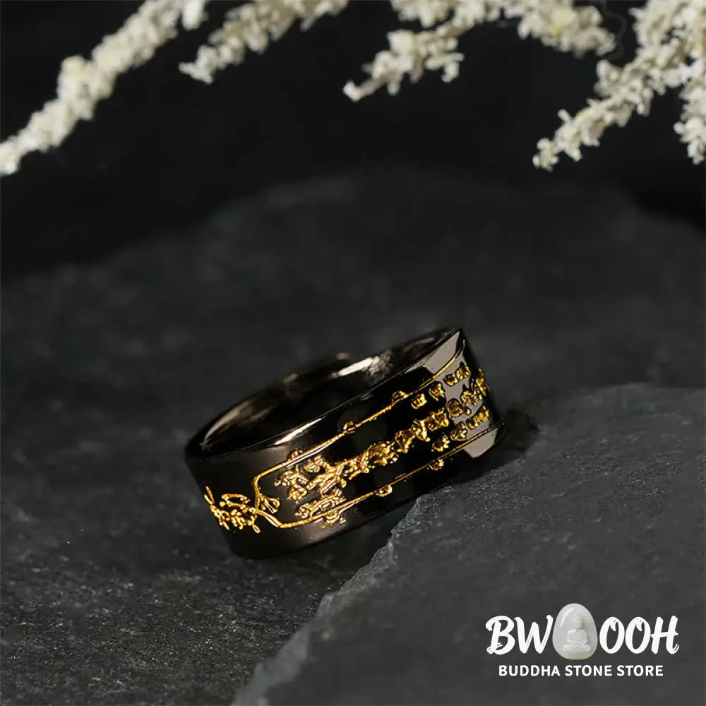 Buddha Stones Copper Word Adjustable Balance Ring - Ring
