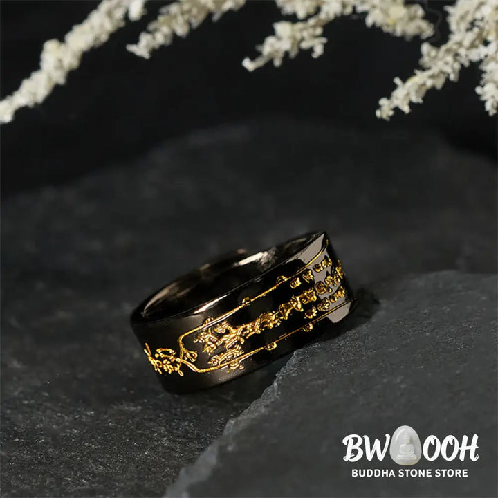 Buddha Stones Copper Word Adjustable Balance Ring - Ring