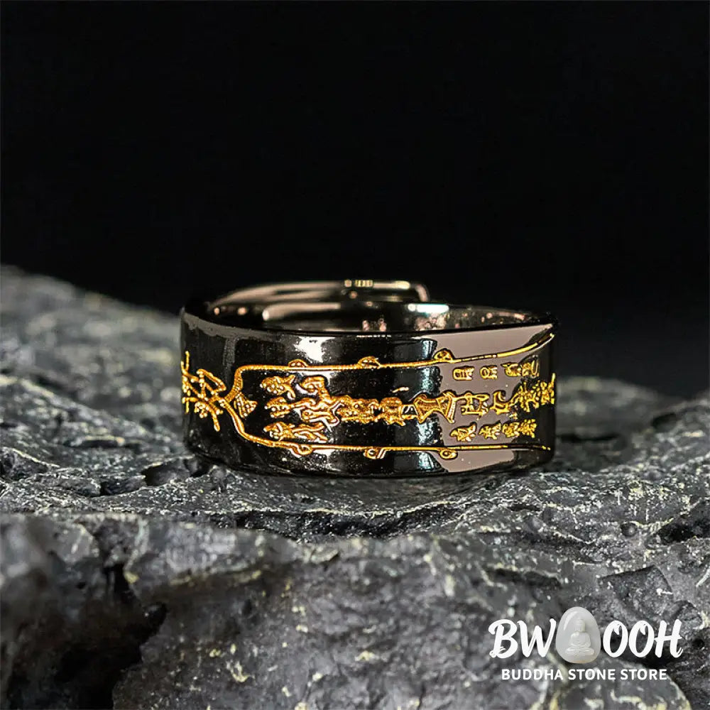 Buddha Stones Copper Word Adjustable Balance Ring - Ring